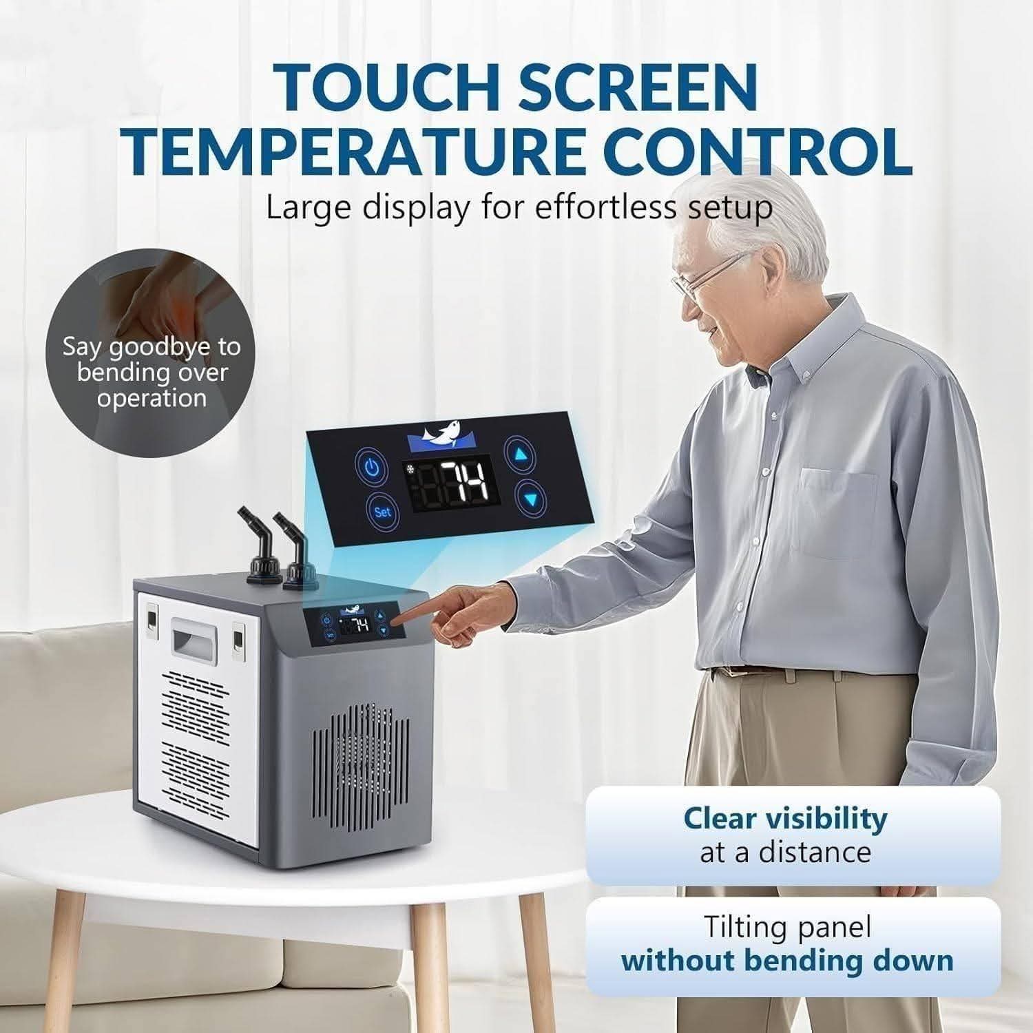 BAOSHISHAN Hladnjak za Akvarij 20–26°C s Touchscreenom za Akvarije do 160L - Slika 3