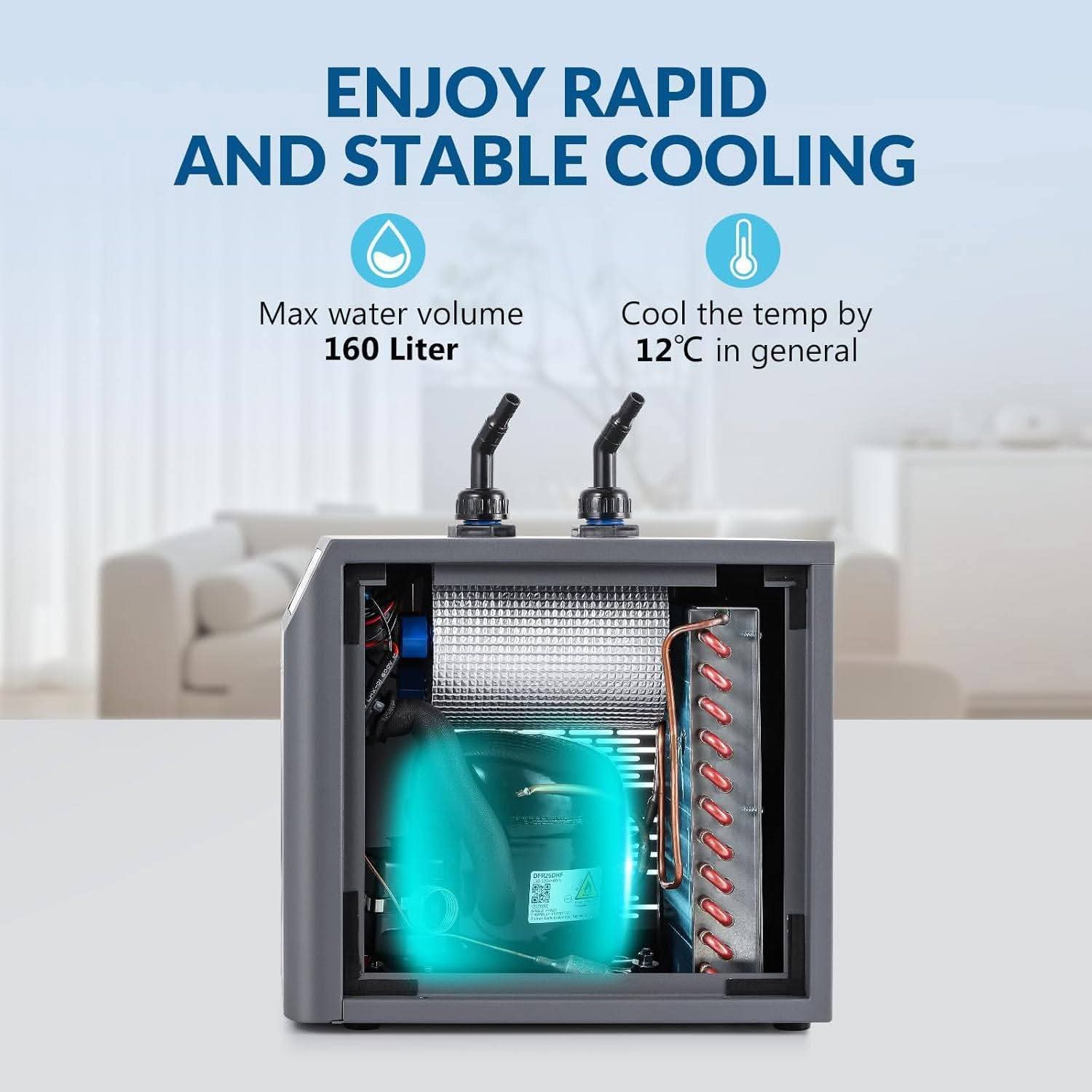 BAOSHISHAN Hladnjak za Akvarij 20–26°C s Touchscreenom za Akvarije do 160L - Slika 5