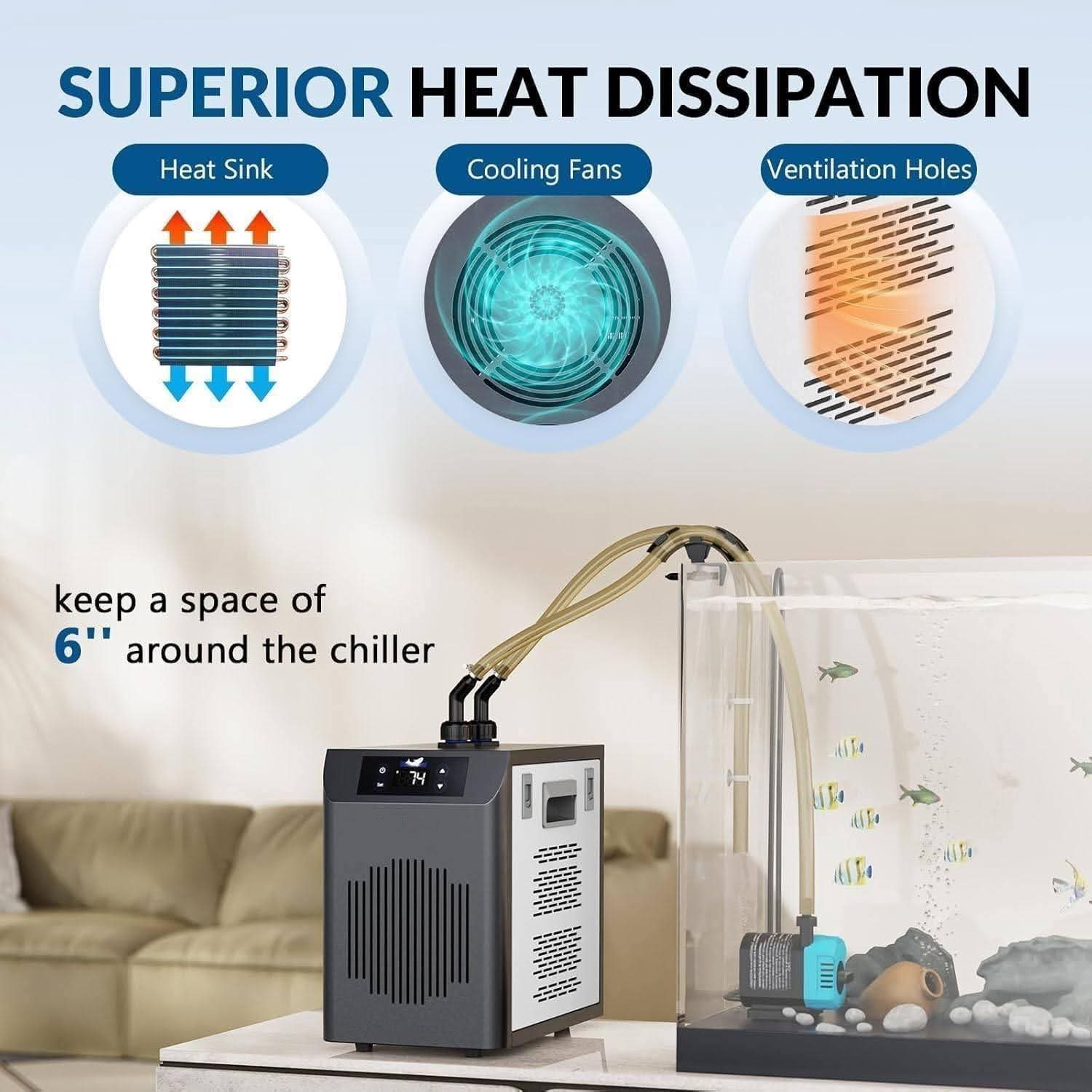 BAOSHISHAN Hladnjak za Akvarij 20–26°C s Touchscreenom za Akvarije do 160L - Slika 6