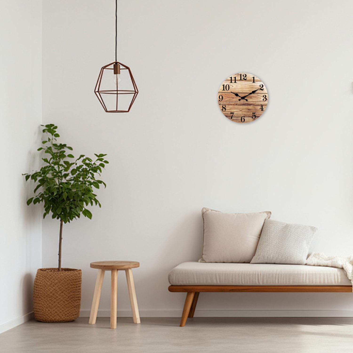 Zidni sat od MDF-a u drvenom izgledu – smeđi, 30 cm - Slika 4
