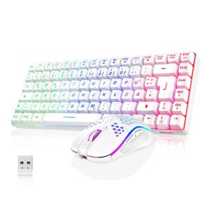 Bežični gaming set tipkovnice i miša – bijeli