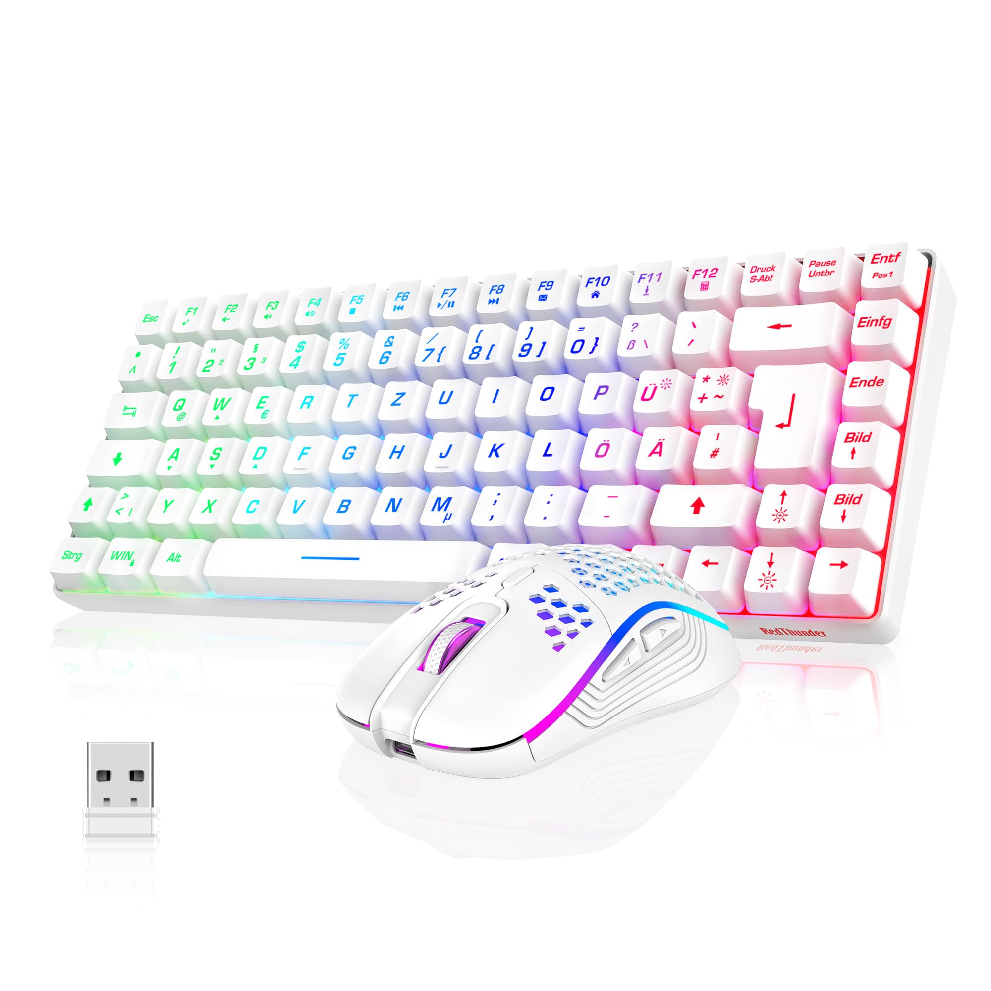 Bežični gaming set tipkovnice i miša – bijeli