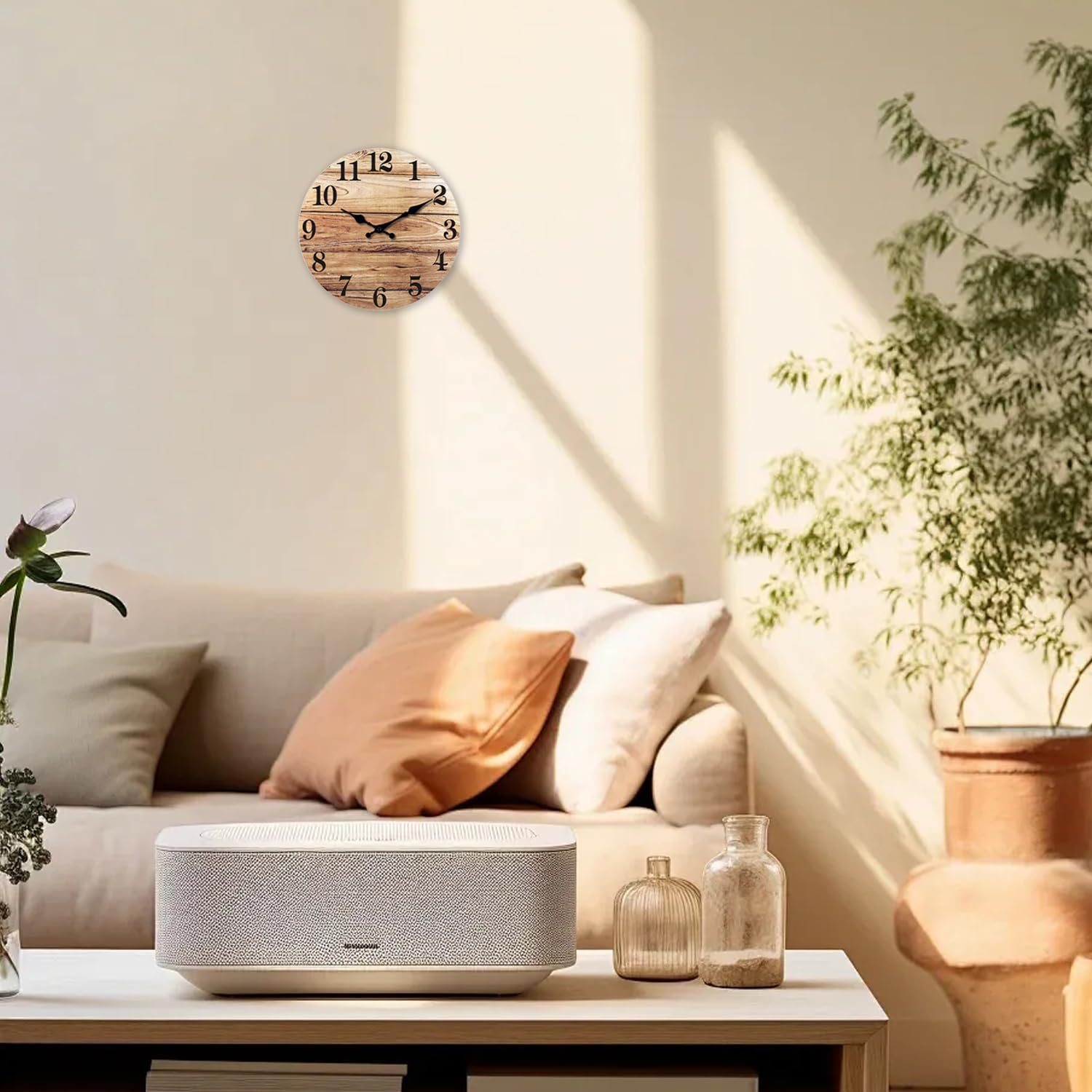Zidni sat od MDF-a u drvenom izgledu – smeđi, 30 cm - Slika 3