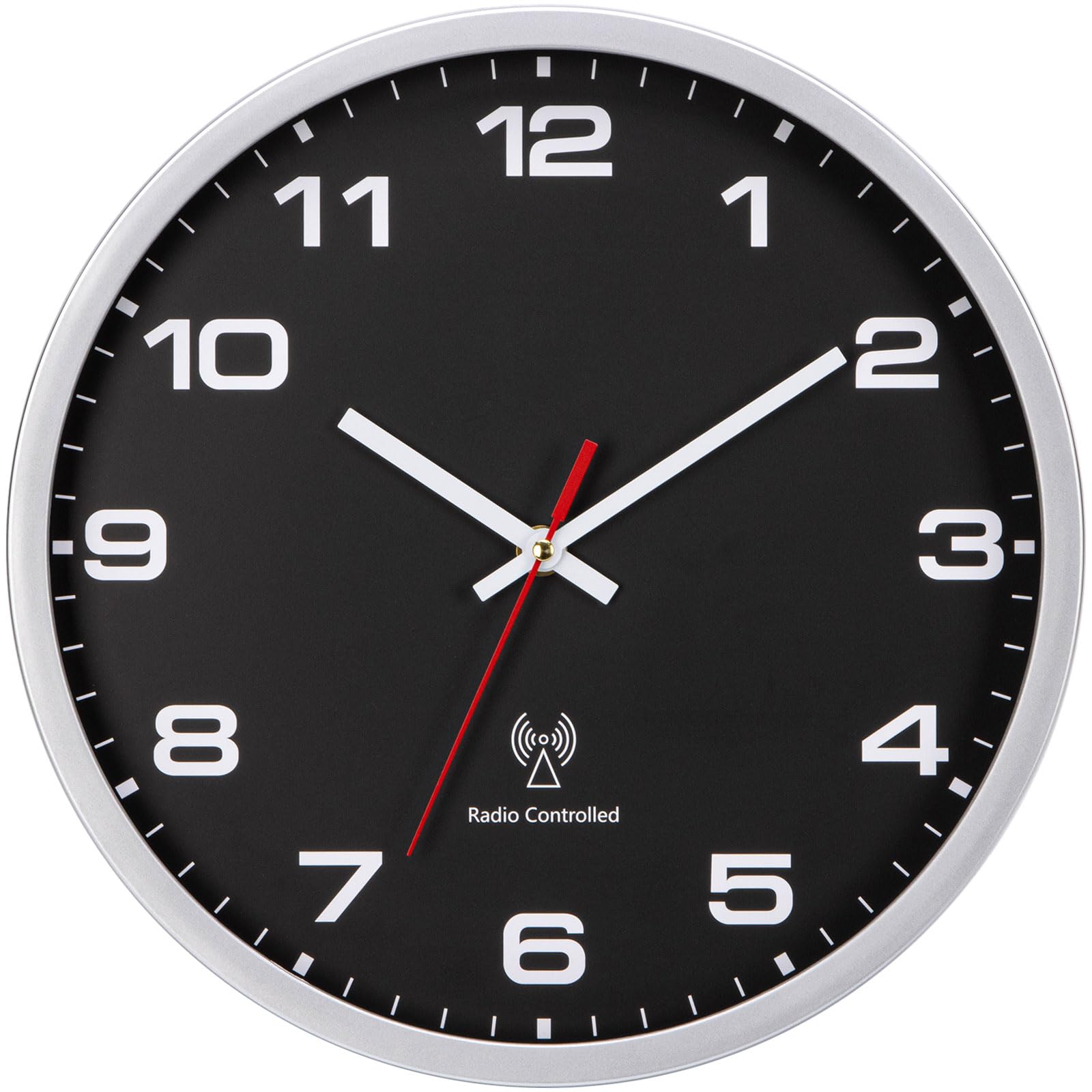 NESIFEE radijski zidni sat vintage dizajna 30 cm – crni