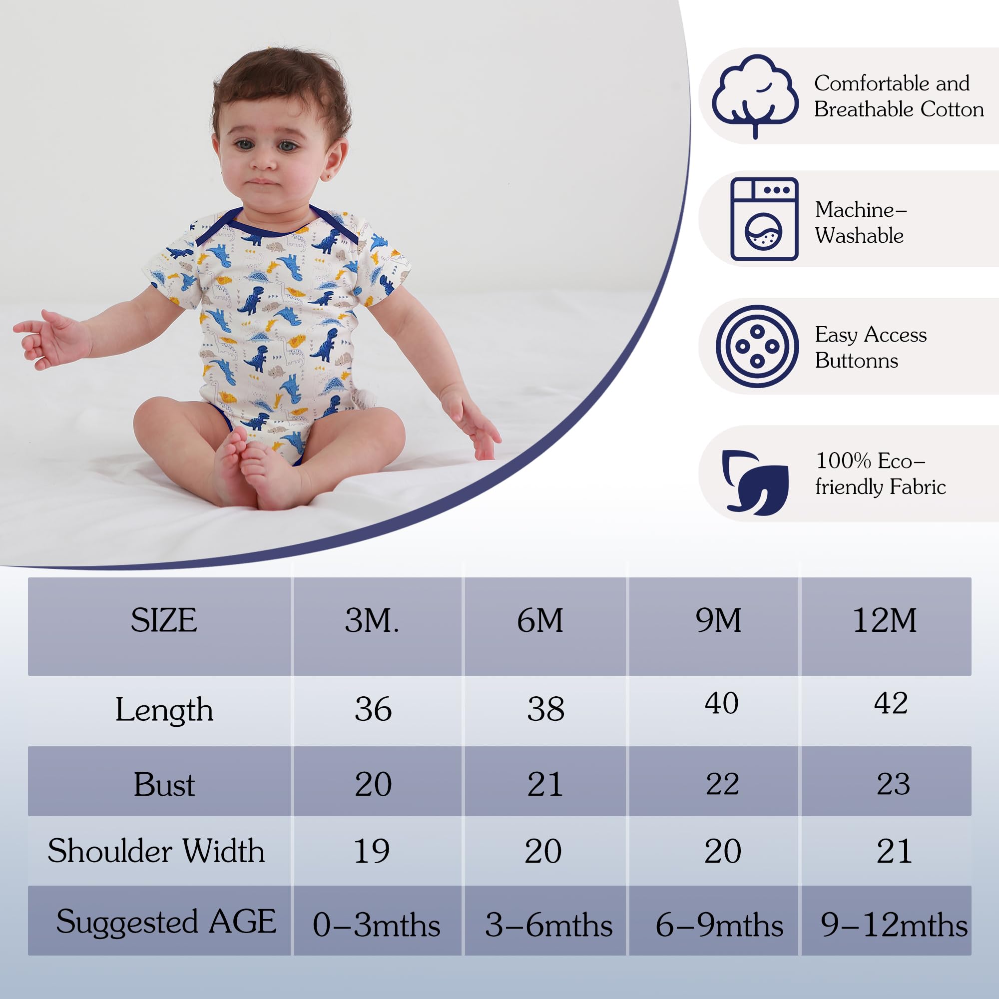 Trodijelni komplet za bebe s bodijem i hlačama – 9–12 mjeseci - Slika 2