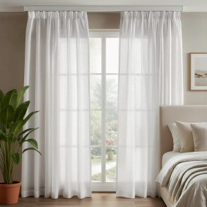 Deconovo poluprozirne voile zavjese 245 × 140 cm – bijele, 2 komada