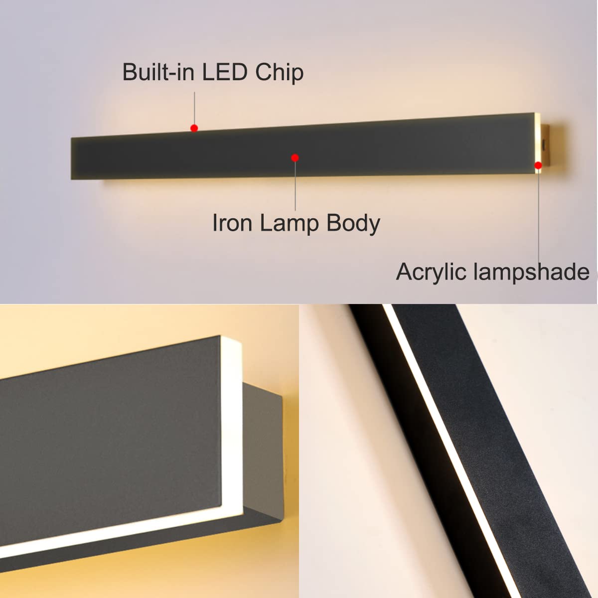Moderna LED zidna svjetiljka 22 W, 60 cm – bijela - Slika 5