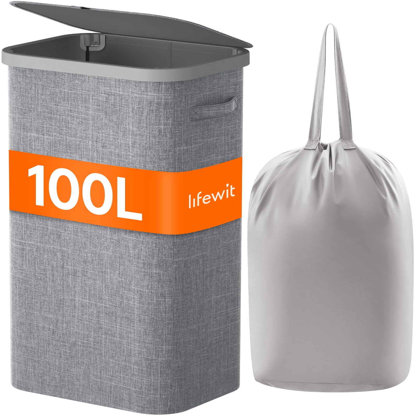 Lifewit košara za rublje s poklopcem 100 L – bež
