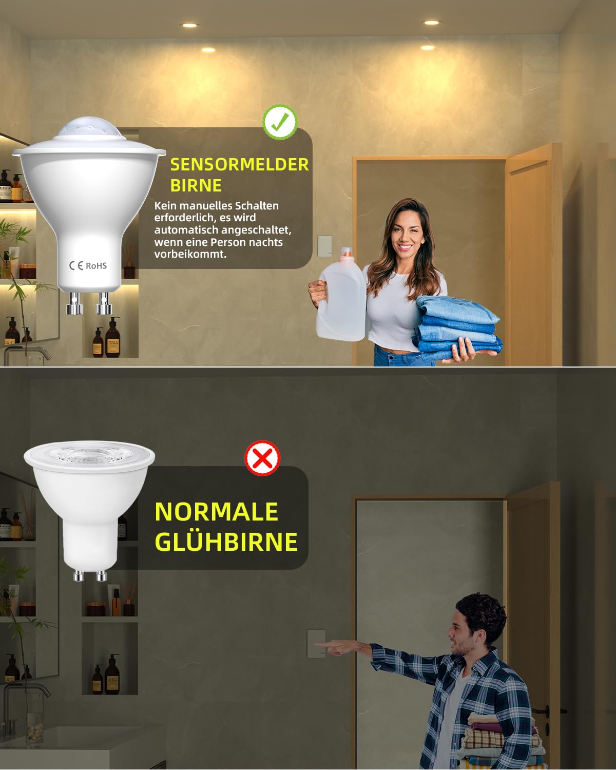 GU10 LED žarulje sa senzorom pokreta 5 W – 4 komada - Slika 5