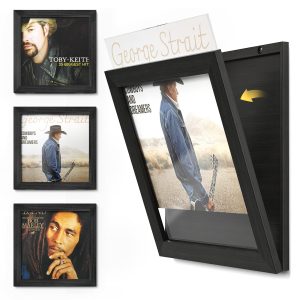 Zidni okviri za vinilne ploče 30 × 30 cm – 3 komada